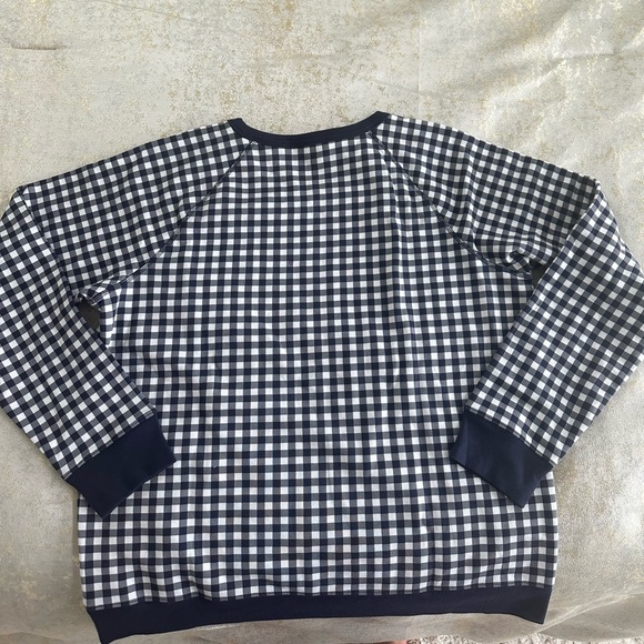 Draper James Natalie navy gingham sweatshirt - Picture 4 of 5